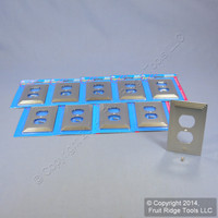 10 Leviton Satin Nickel Brushed Chrome Receptacle Wallplate Duplex Outlet Covers 89603-STC