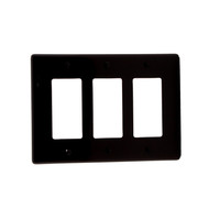 Hubbell Brown 3-Gang UNBREAKABLE Decorator/Rocker Switch Cover Mid-Size GFCI Wallplate NPJ263