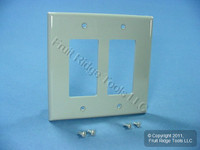 Leviton Gray 2-Gang Decora UNBREAKABLE MIDWAY Wallplate Thermoplastic GFI GFCI Cover PJ262-GY