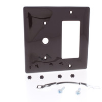 Hubbell Brown Phone Cable/Decorator Rocker Switch 2-Gang GFCI Wallplate NP1226