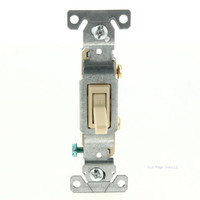 New Eaton Ivory Toggle Wall Light Switch Quiet Single Pole 15A 120V 1301-7V