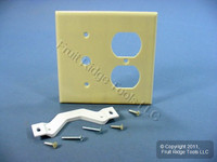 Leviton Ivory Phone TV Cable Outlet Wallplate Telephone Duplex Receptacle Cover 86078