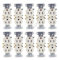10 Hubbell Light Almond Residential Duplex Receptacles 5-15 15A 125V Bulk RR15LA