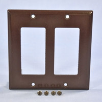 Cooper Brown Decorator Standard 2-Gang Thermoset Wallplate GFCI GFI Cover 2152B