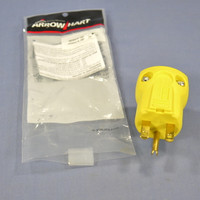 Cooper Arrow Hart Yellow QuickGrip Straight Blade Plug 2P3W NEMA 6-15 15A 250V AH5666Y