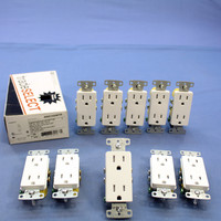10 Hubbell White Tamper Resistant Decorator Outlet Receptacles 15A RRD15SWTR