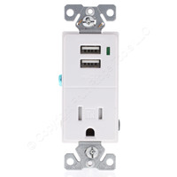 Eaton White Tamper Resistant Combination Receptacle/USB Charger 15A Box TR7740W