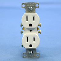 Hubbell White Residential Duplex Receptacle Outlet NEMA 5-15 15A 125V Bulk RR15W