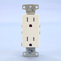 Hubbell White Tamper Resistant Decorator Receptacle 15A 125V Bulk RRD15SWTR