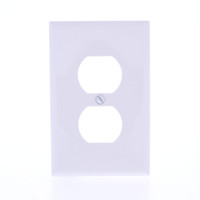 Eaton White Mid-Size 1-Gang Unbreakable Receptacle Wallplate Outlet Cover PJ8W