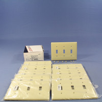 10 Hubbell Ivory UNBREAKABLE Nylon 3-Gang Toggle Switch Cover Wallplate Switchplates NP3I