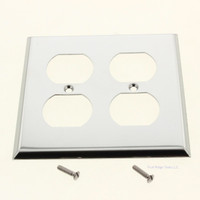 Creative Accents/Jackson Deerfield 9CS118 2-Gang Duplex Receptacle Outlet Wallplate, Steel Cover with Polished Chrome Plated Finish