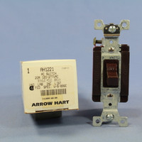 Cooper Arrow Hart Brown INDUSTRIAL AC Toggle Wall Light Quiet Switch 20A AH1221B Old Style