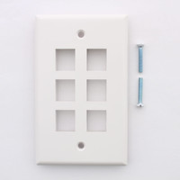 5 Leviton White Flush Mount Quickport 6-Port Wallplate Covers Housing 40806-W