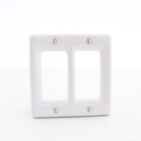 Creative Accents Porcelain White 2G Decorator Rocker Switch Cover GFCI Wallplate