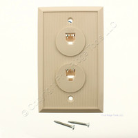 Allen Tel Products Ivory 2 Port Telephone Wall Plate Jack Mount
