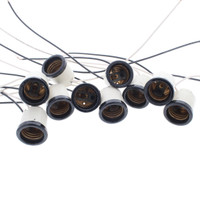 10 Leviton Porcelain Light Sockets Black Flange Lamp Holder Medium Base Keyless 8152-8
