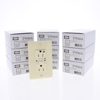 10 Hubbell GFTRST82ALNL Hospital Grade 15A Almond Indoor NEMA 5-15R GFCI Nightlight Tamper Resistant Outlets