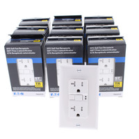 10 Eaton White Tamper Resistant GFCI Self-Test Outlet Duplex Receptacles 20A NEMA 5-20R TRSGF20W