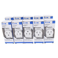 10 Eaton White COMMERCIAL Grade Straight Blade Outlet Single Receptacles NEMA 5-20R 20A 125V 1877W