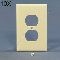 10 Cooper Light Almond Mid-Size 1-Gang Unbreakable Receptacle Nylon Wallplate Outlet Covers PJ8LA