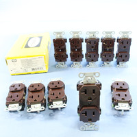 10 Hubbell Brown COMMERCIAL Duplex Receptacle Outlets NEMA 5-20R 20A 125V BR20