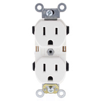 Leviton White INDUSTRIAL Receptacle Duplex Outlet 15A 5262-W, NOBOX