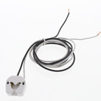 Leviton 434-W White Fluorescent Lamp Holder Light Socket Long Leads