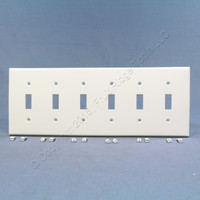 Leviton White 6-Gang UNBREAKABLE Switch Cover Wall Plate Nylon Switchplate 80736-W