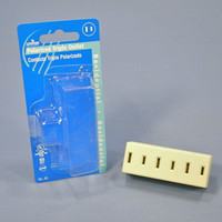 New Leviton Ivory Polarized Triple Tap Outlet Adapter 1-15R 15A 125V 63-I Carded