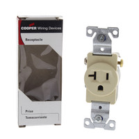 Cooper Electric Ivory COMMERCIAL Single Outlet Receptacle 5-20 125V 20A 1877V