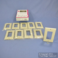 10 Ivory Leviton 1-Gang Decora GFI GFCI Cover Thermoset Wallplates 80401-I