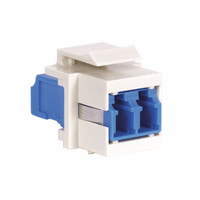 Hubbell "Office White" Fiber Optic Connector Adapter Jack LC SM/MM SF Blue SFLCOW