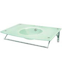 Decolav Frosted White Glass Lavatory Bathroom Vanity Bowl Sink 2230-8CP-WH