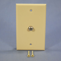 Cooper Ivory 1-Gang Single Coaxial Cable Wall Plate Video Jack F-Type CATV 1172V
