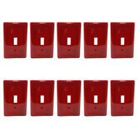 10 Hubbell Red Unbreakable Mid-size Toggle Switch Cover Plate Wallplates NPJ1R