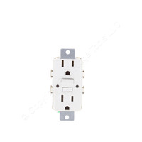 Hubbell White GFCI Outlet 5-15R 15-Amp Weather Resistant Receptacle NO EARS