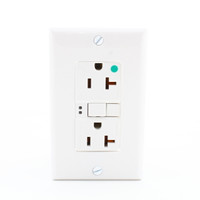 Eaton White Hospital Grade Self-Testing GFCI Outlet Duplex Receptacle SGFH20W