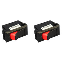 2 Leviton Black w/ Red Snap-In Mini Rocker Panel Switches On/Off 20A Micro