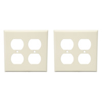 2 Mulberry White 2-Gang Painted Metal Duplex Receptacle Wallplates Outlet Cover
