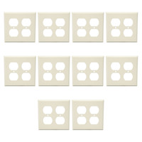 10 Mulberry White 2-Gang Painted Metal Duplex Receptacle Wallplates Outlet Cover