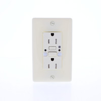 Hubbell GFTRST15ALNL 15A Almond Self-Testing GFCI 5-15R GFI Nightlight Tamper Resistant Outlet Receptacle