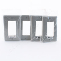4 Hubbell Gray Decorator GFCI Rocker Switch Covers Unbreakable Wallplate NP26GY