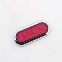 Peterson V423XR-4 Red 7.5" Piranha LED Oval Stop Turn Tail Light w/ Chrome Bezel