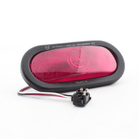 Peterson V421KR Red Oval Stop Turn Tail Light 6.5" x 2.25" w/ Grommet & 90 Degree Plug