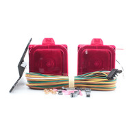 Pair Peterson V944 Over 80" Wide Rear Submersible Trailer Wagon Red LED Light