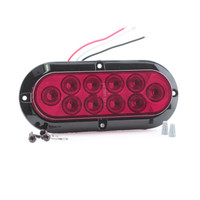 Peterson STL78RK 6" Red Oval Sealed Waterproof LED Stop Turn Tail Light w/ Mount