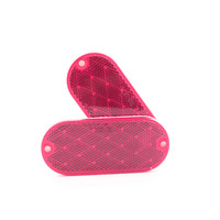 Peterson V480R Red Oblong Oval Quick-Mount Reflector 4.325" x 1.875" Adhesive