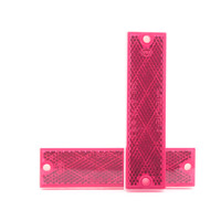 Peterson V487R 4.375" x 1.125" Red Compact Rectangular Reflector w/ Adhesive