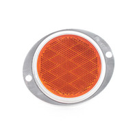 Peterson V472A Amber 4.5 x3.75 Aluminum Oval Red Reflector Low Profile Rustproof